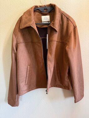 Stoosh Butter Soft Unlined Brown Faux Suede Jacket